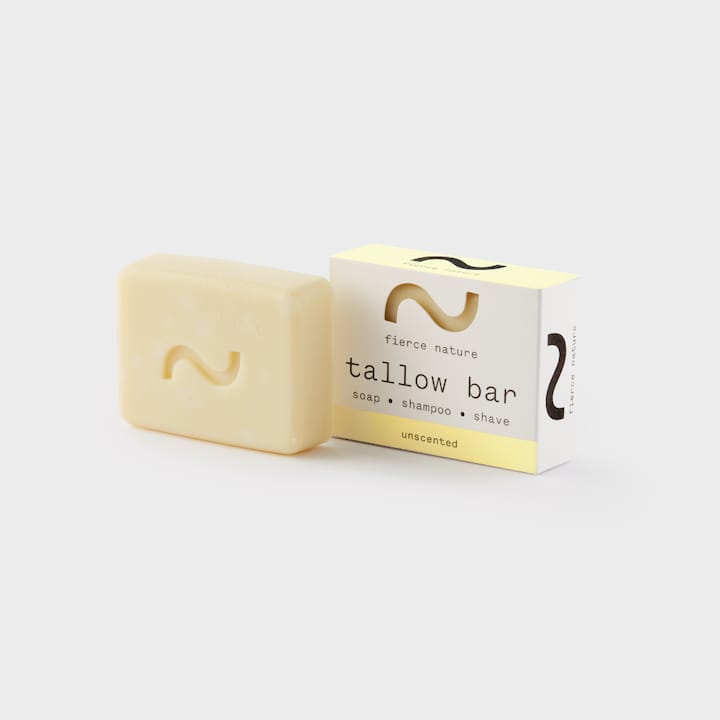 Tallow soap bar with natural spa props