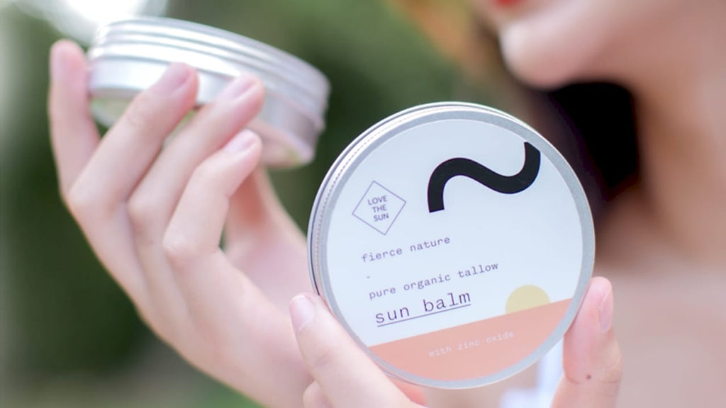 Sunscreen balm applied to reactive skin