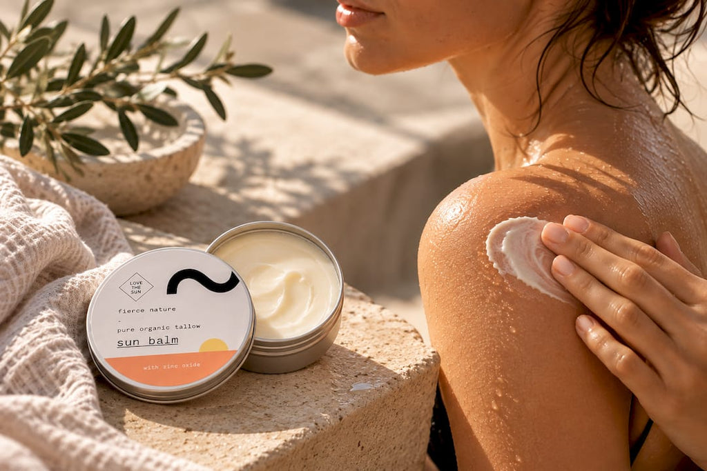 Water beading on mineral sunscreen-protected skin