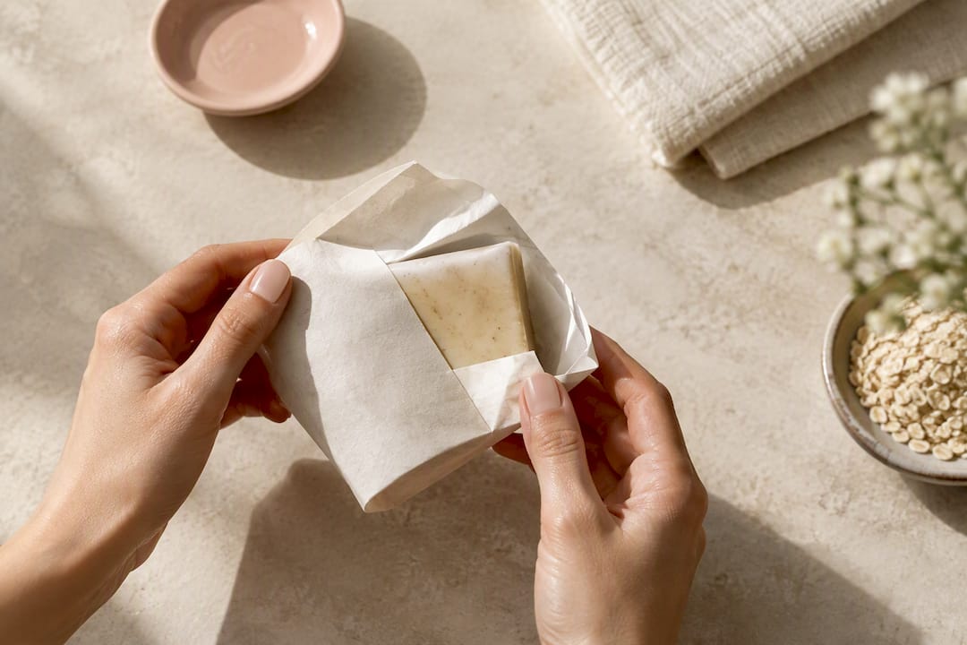 Sapone senza olio di cocco con INCI completo per pelle sensibile